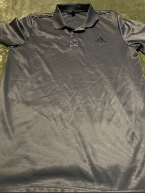 Adidas Men's Polo Shirt - Size Small  Silver